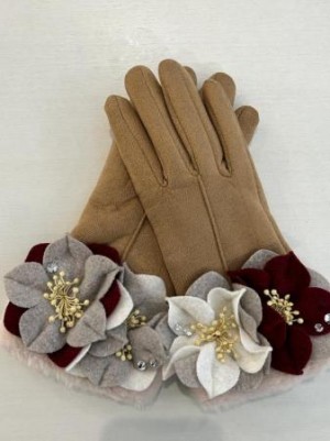 さえら【ポテチーノ】華やかで可愛いお花モチーフの手袋